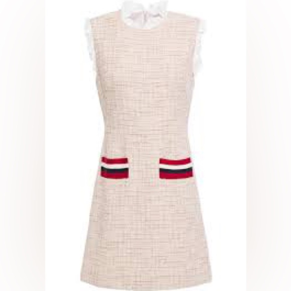 SANDRORuffled Tweed Dress In Pink